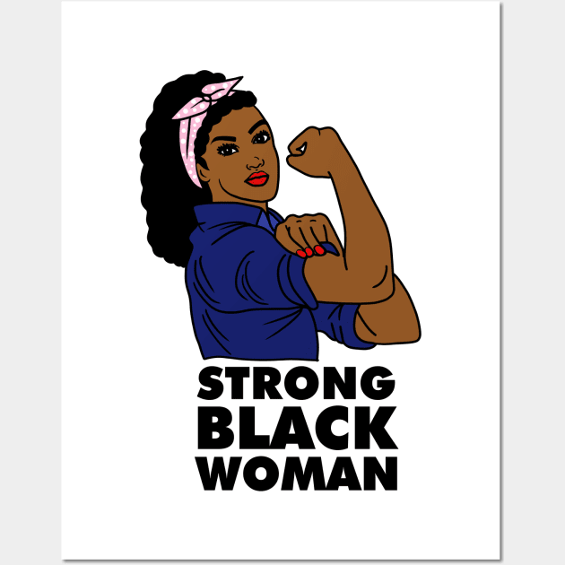 Strong Black Woman Afro African Black History Wall Art by dukito